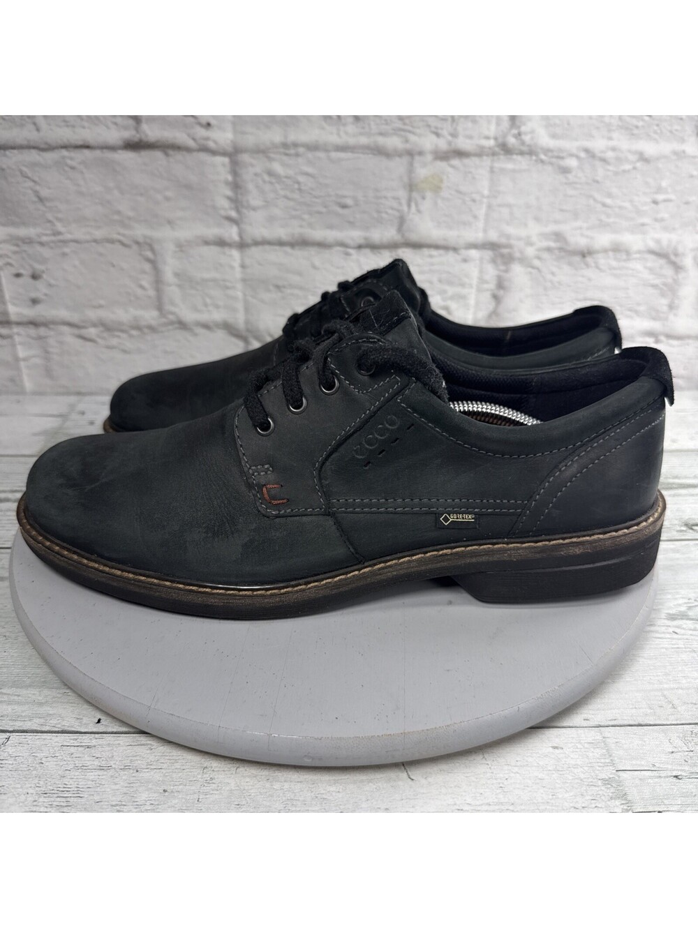 ECCO Turn GTX Black Leather Lace Up Goretex Oxfords Shoes Men's Size 45/ US 11.5